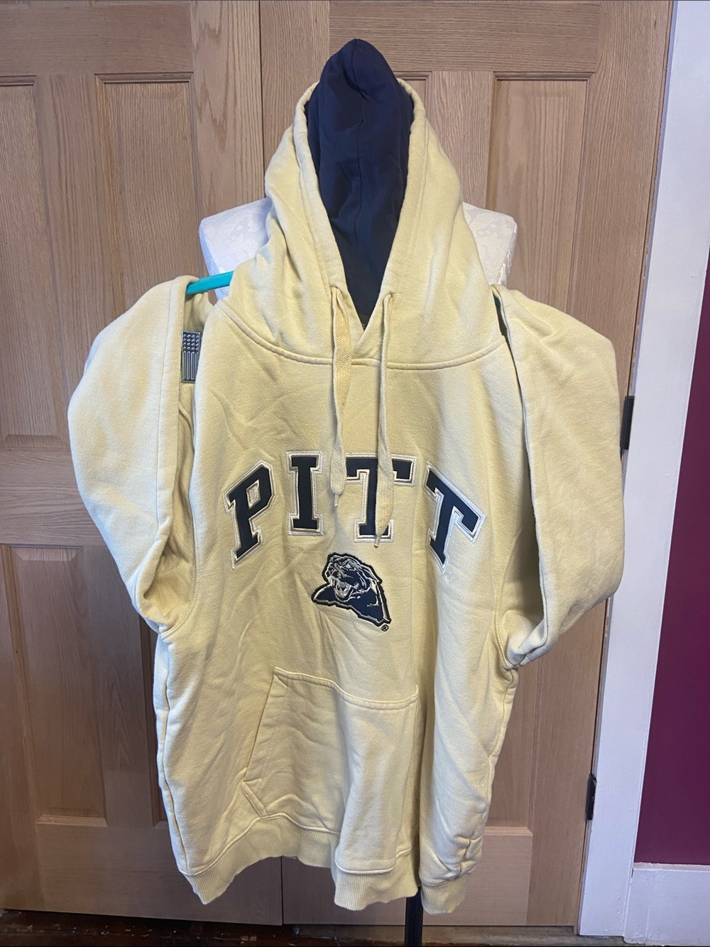 Colosseum Pitt Yellow Hoodie with Navy Logo